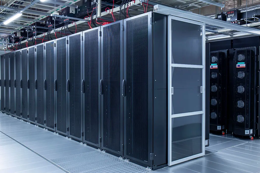 data center with server racks