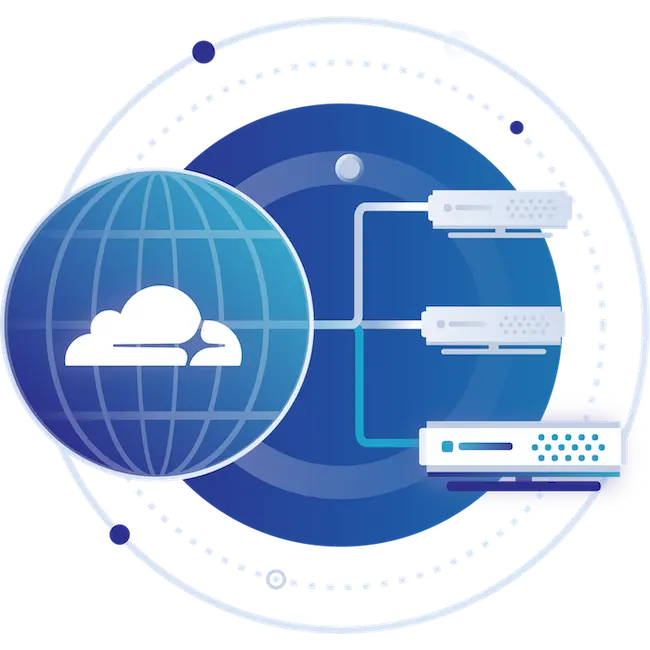 a computer network diagram with a globe and wires